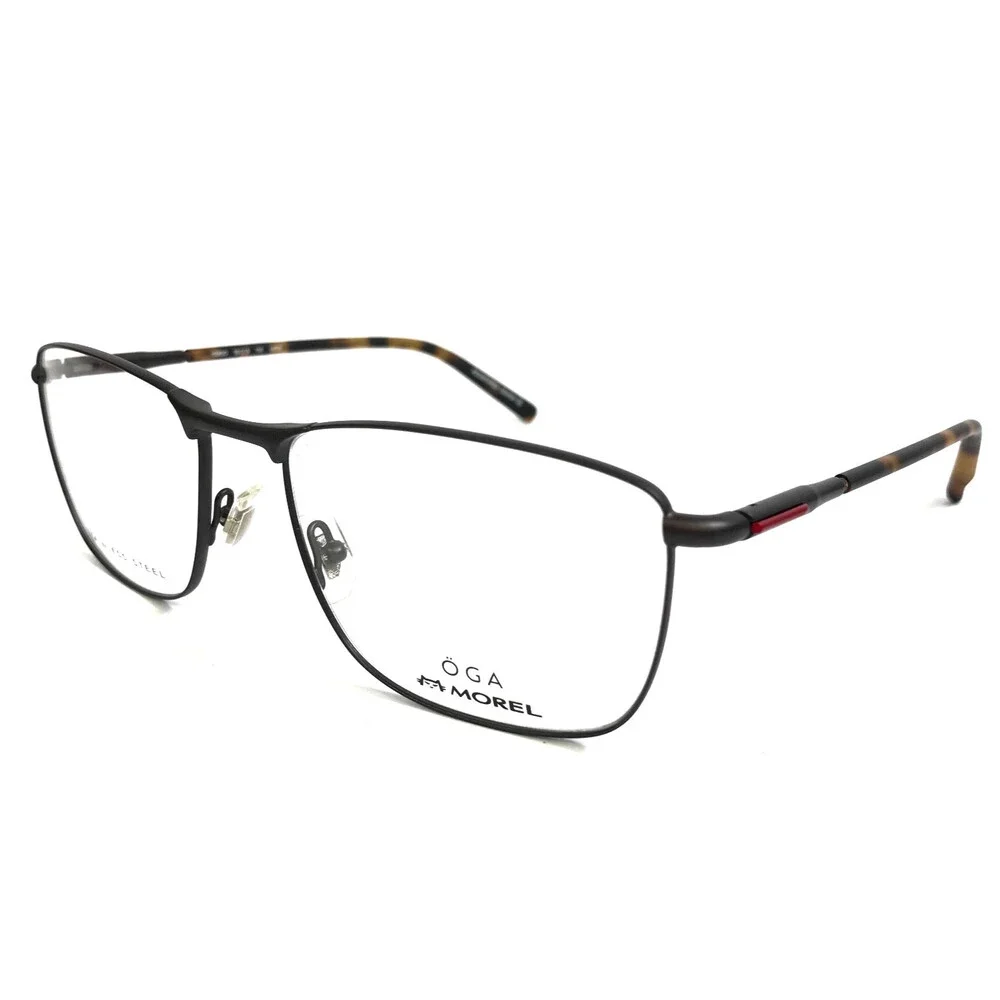 OGA by Morel Eyeglasses Frames 10063O MR05 Black Tortoise Full Rim 59-19-150